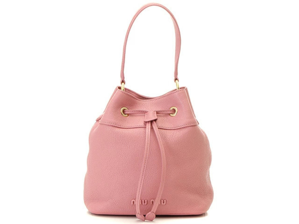 Miu Miu Madras Shoulder Bag Pink Calfskin